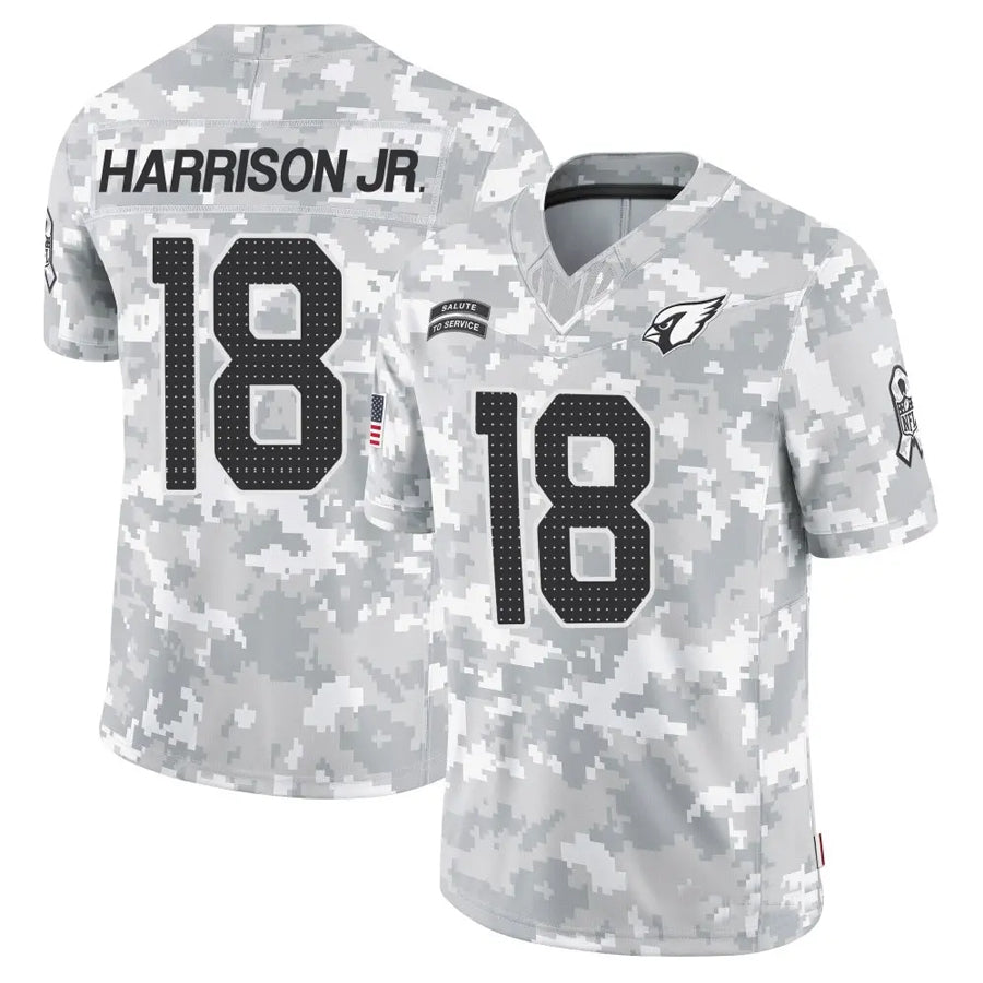Fenge A.Cardinals #18 Marvin Harrison Jr. Player Camo Salute to Service Limited Stitched Jerseys