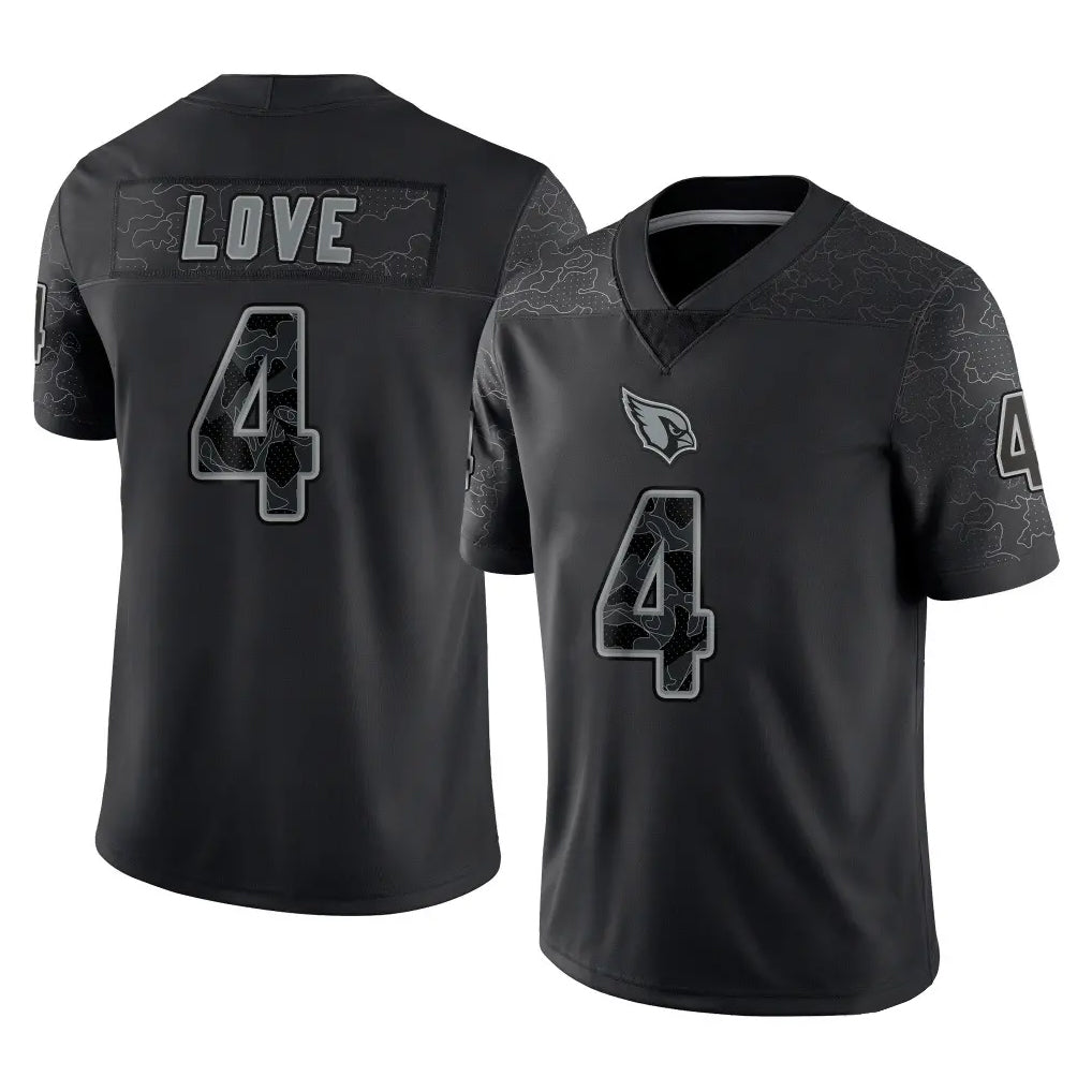 Fenge A.Cardinals #4 Jeremiyah Love Player Black RFLCTV Limited Home Game Stitched Jerseys