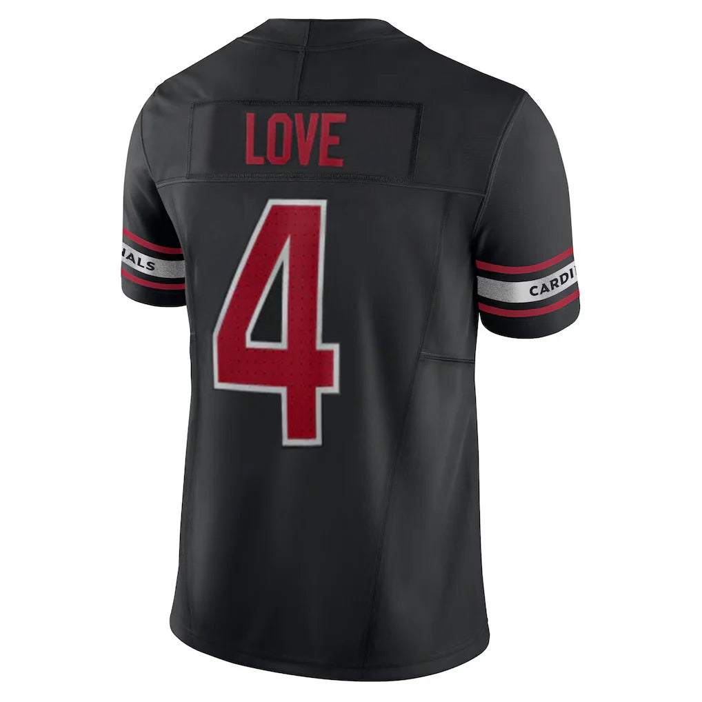 Fenge A.Cardinals #4 Jeremiyah Love Player Black Vapor F.U.S.E. Limited Home Game Stitched Jerseys