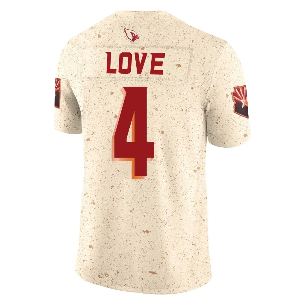 Fenge A.Cardinals #4 Jeremiyah Love Player Cream Rivalries Collection Vapor Limited Home Game Stitched Jerseys