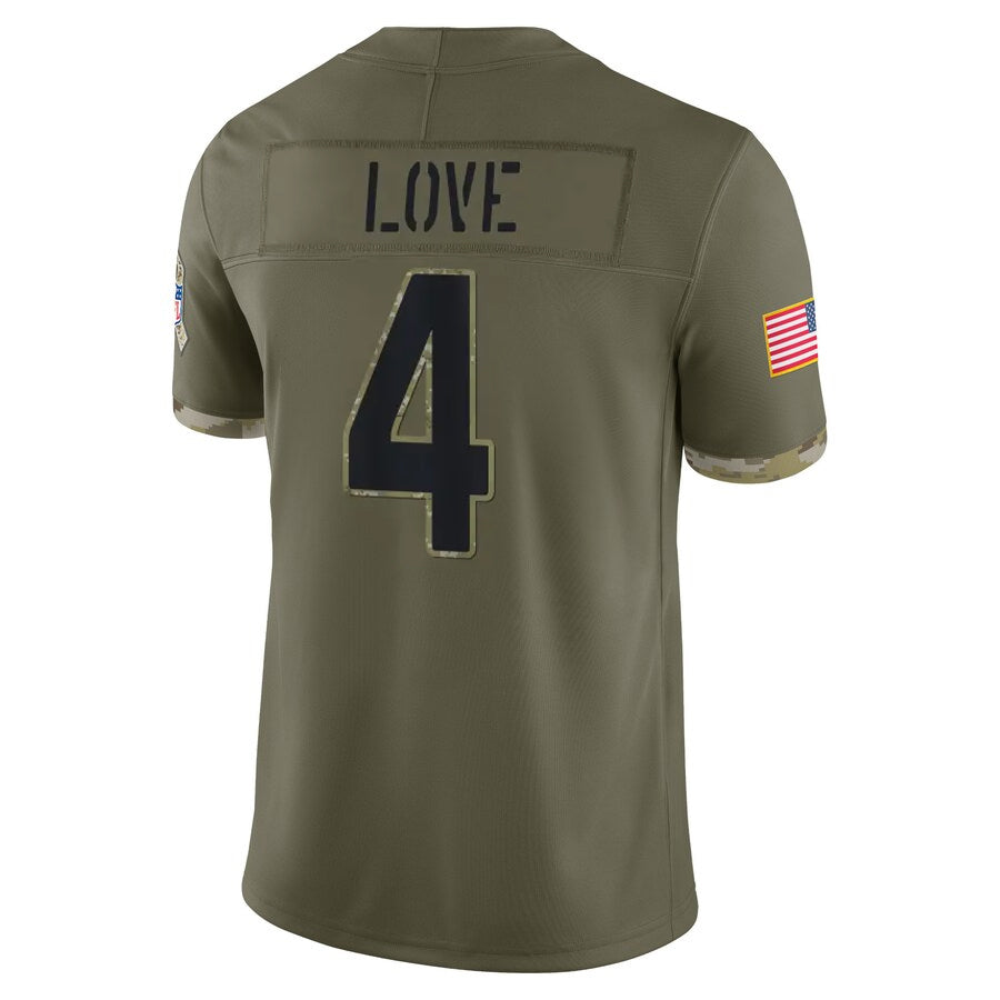 Fenge A.Cardinals #4 Jeremiyah Love Player Olive Salute To Service Limited Home Game Stitched Jerseys