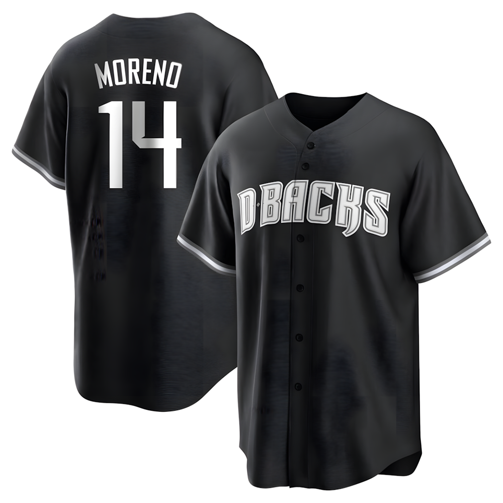 Fenge A.Diamondbacks #14 Gabriel Moreno Player Black jersey White Replica Stitched Jerseys