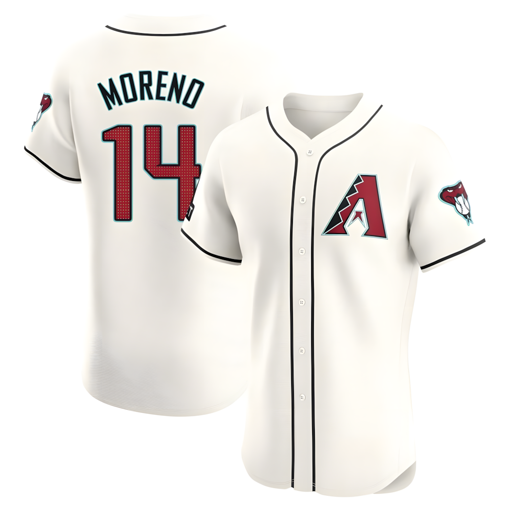Fenge A.Diamondbacks #14 Gabriel Moreno Player Cream Elite Home Patch Stitched Jerseys