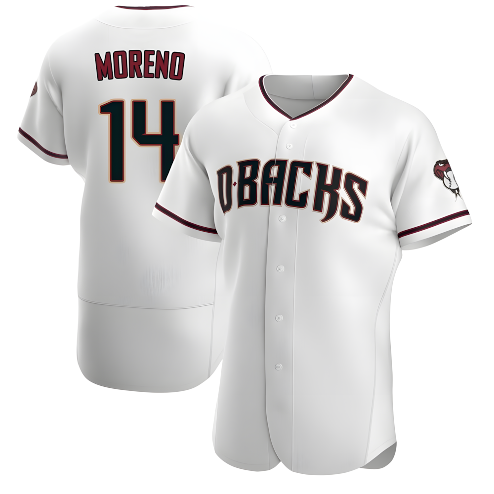 Fenge A.Diamondbacks #14 Gabriel Moreno Player White Crimson Home Stitched Jerseys