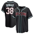 Fenge A.Diamondbacks #38 Paul Sewald Player  Black Replica Fashion Out Stitched Jersey