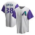 Fenge A.Diamondbacks #38 Paul Sewald Player  Cream Purple Alternate Cooperstown Collection Stitched Jersey