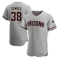 Fenge A.Diamondbacks #38 Paul Sewald Player Gray Authentic Road Stitched Jersey