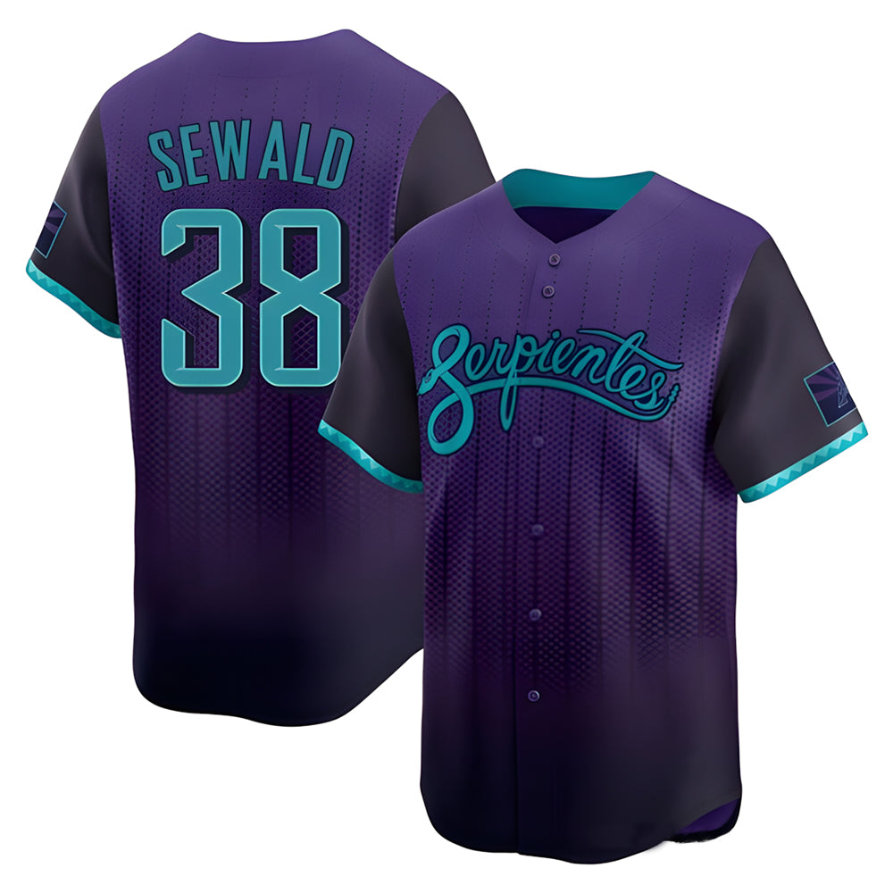 Fenge A.Diamondbacks #38 Paul Sewald Player Purple Limited 2025 City Connect Stitched Jersey