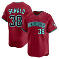 Fenge A.Diamondbacks #38 Paul Sewald Player Red Limited Alternate Stitched Jersey