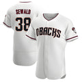 Fenge A.Diamondbacks #38 Paul Sewald Player White Authentic Crimson Home Stitched Jersey