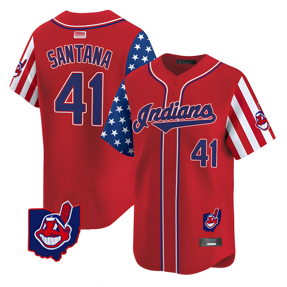 Fenge A.Diamondbacks #41 Carlos Santana Player Red Independence Day Vapor Premier Limited Stitched Jersey