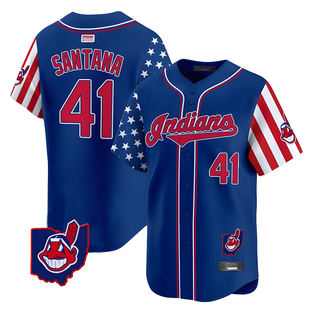 Fenge A.Diamondbacks #41 Carlos Santana Player Royal Independence Day Vapor Premier Limited Stitched Jersey