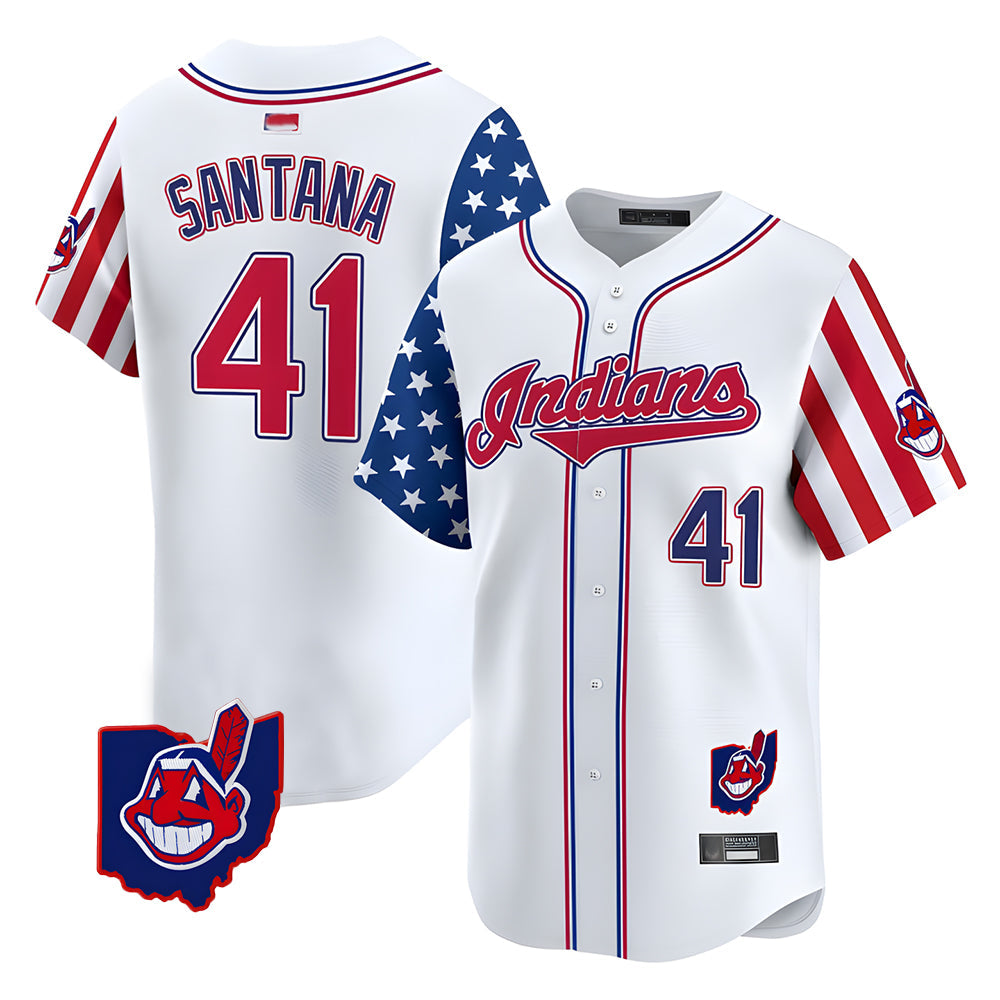 Fenge A.Diamondbacks #41 Carlos Santana Player White Independence Day Vapor Premier Limited Stitched Jersey