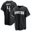 Fenge A.Diamondbacks #4 Ketel Marte Player Black Pointed collar Replica Game Stitched Jerseys