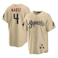 Fenge A.Diamondbacks #4 Ketel Marte Player Gold City Connect Stitched Jerseys
