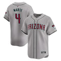 Fenge A.Diamondbacks #4 Ketel Marte Player Gray Replica Game Stitched Jerseys