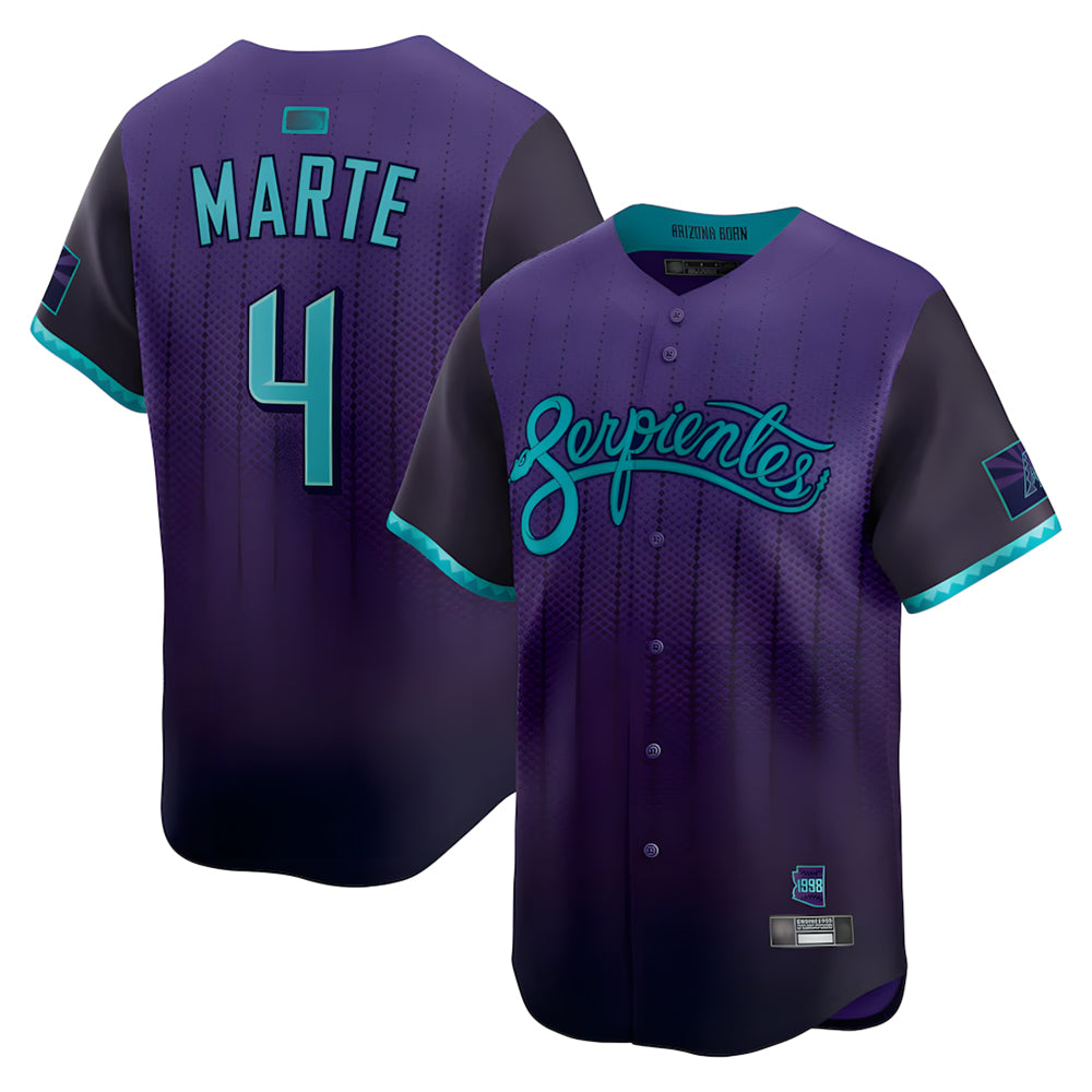 Fenge A.Diamondbacks #4 Ketel Marte Player Purple City Connect Limited Stitched Jerseys