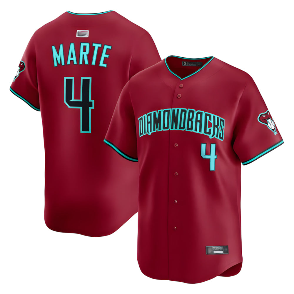 Fenge A.Diamondbacks #4 Ketel Marte Player Red Home Limited Stitched Jerseys