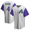 Fenge A.Diamondbacks #4 Ketel Marte Player White-Purple Limited Stitched Jerseys