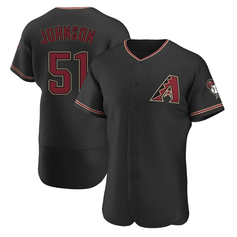 Fenge A.Diamondbacks #51 Randy Johnson Player Black Authentic Alternate Stitched Jerseys