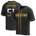 Fenge A.Diamondbacks #51 Randy Johnson Player Black Golden Replica Alternate Stitched Jerseys