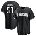 Fenge A.Diamondbacks #51 Randy Johnson Player Black White Replica Alternate Stitched Jerseys