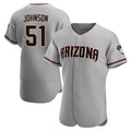 Fenge A.Diamondbacks #51 Randy Johnson Player Gray Authentic Road Stitched Jerseys