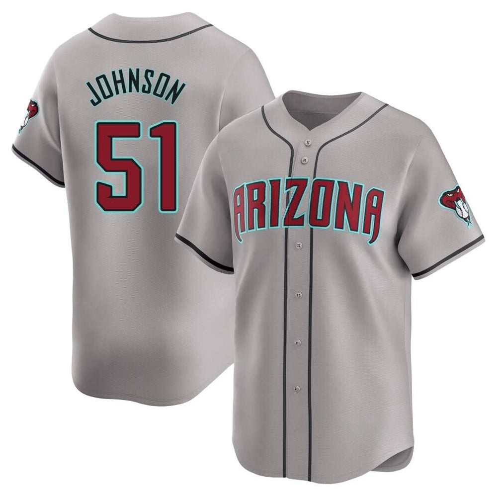 Fenge A.Diamondbacks #51 Randy Johnson Player Gray Limited Away Stitched Jerseys