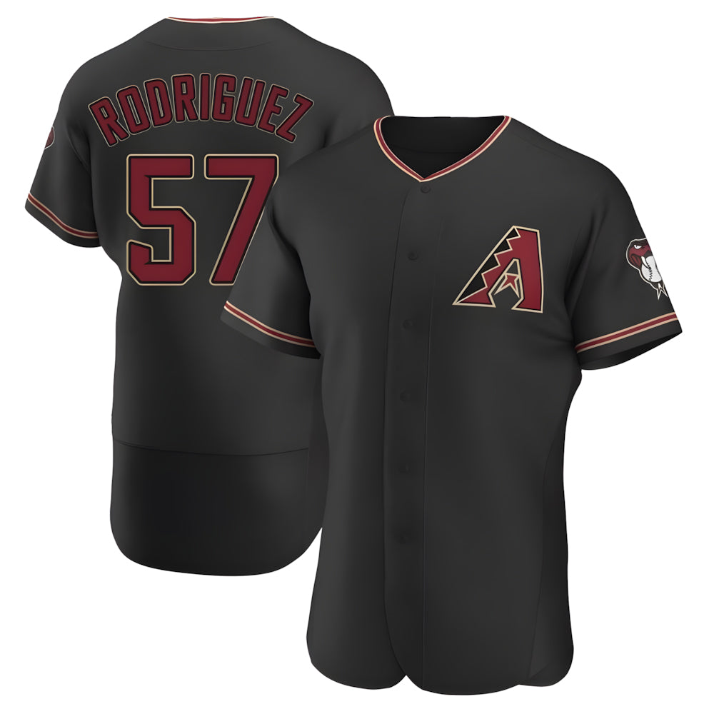 Fenge A.Diamondbacks #57 Eduardo Rodriguez Player Black Alternate Stitched Jersey