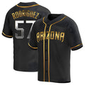 Fenge A.Diamondbacks #57 Eduardo Rodriguez Player Black Golden Replica Alternate Stitched Jersey