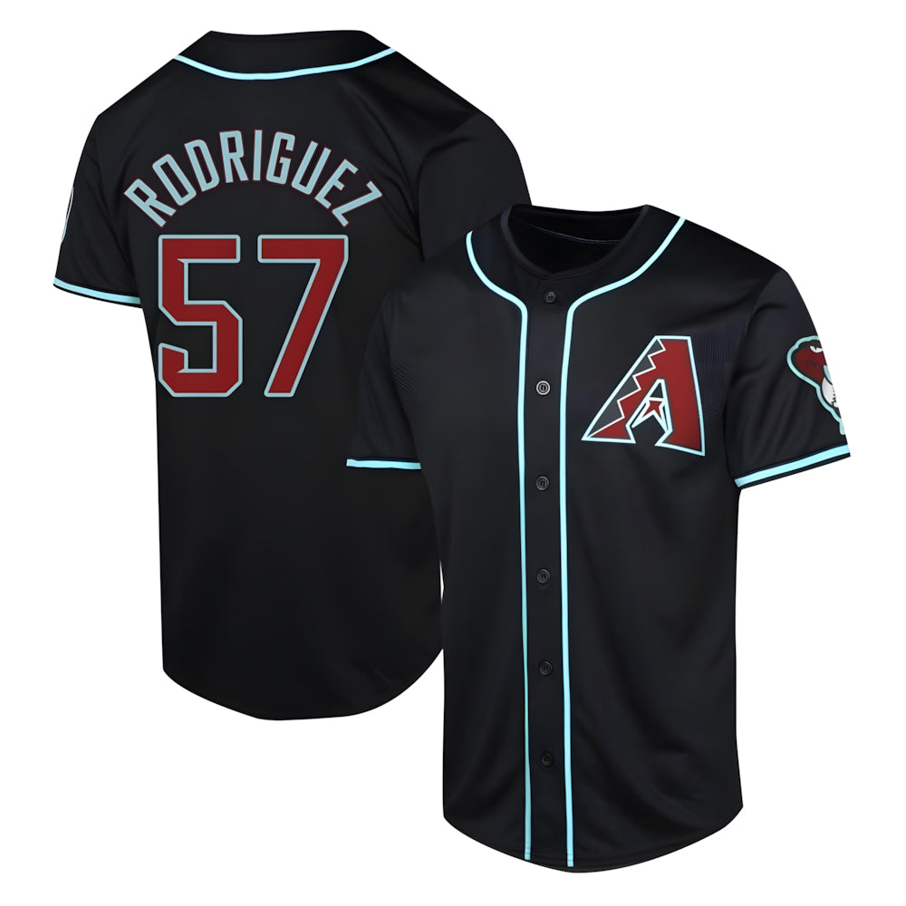 Fenge A.Diamondbacks #57 Eduardo Rodriguez Player Black Limited Alternate Stitched Jersey