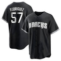 Fenge A.Diamondbacks #57 Eduardo Rodriguez Player Black White Replica Alternate Stitched Jersey