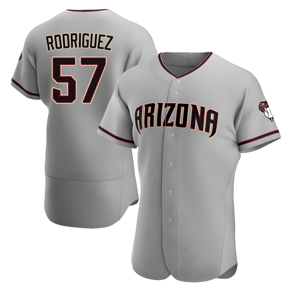 Fenge A.Diamondbacks #57 Eduardo Rodriguez Player Gray Road Stitched Jersey