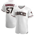Fenge A.Diamondbacks #57 Eduardo Rodriguez Player White Crimson Home Stitched Jersey