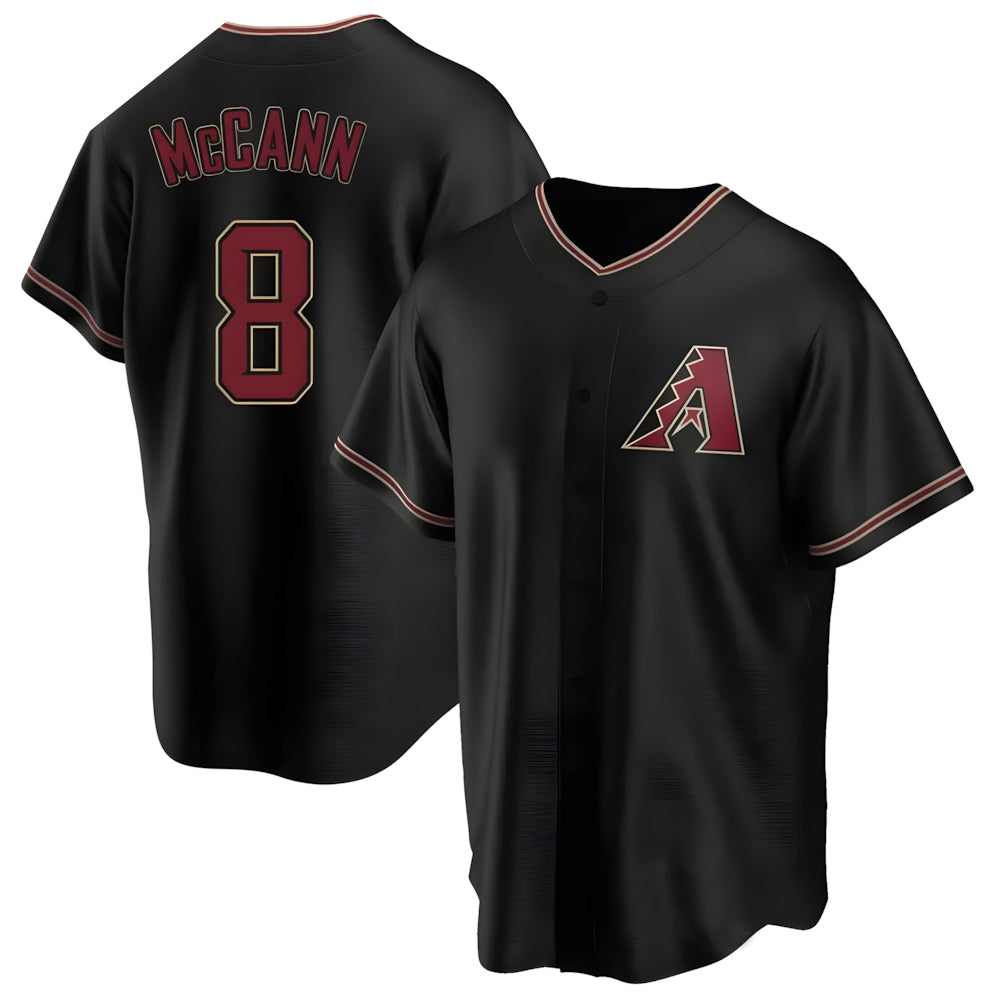 Fenge A.Diamondbacks #8 James McCann Player Black Replica Alternate Stitched Jersey