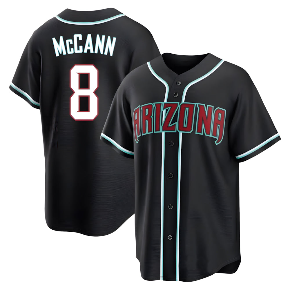 Fenge A.Diamondbacks #8 James McCann Player Black Replica Fashion Out Stitched Jersey
