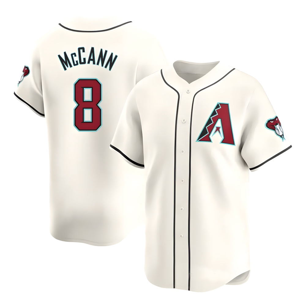 Fenge A.Diamondbacks #8 James McCann Player White Red Limited Home Stitched Jersey