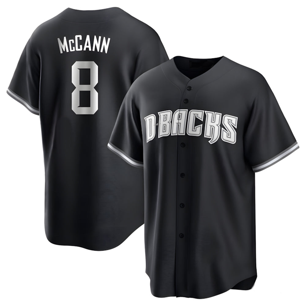 Fenge A.Diamondbacks #8 James McCann Player White Replica Black 2026 World Series Stitched Jersey