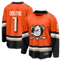 Fenge A.Ducks #1 Lukas Dostal Orange Home Breakaway Jerseys