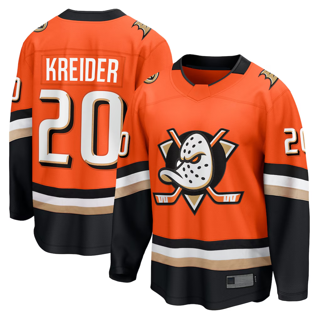 Fenge A.Ducks #20 Chris Kreider Orange Home Breakaway Jerseys