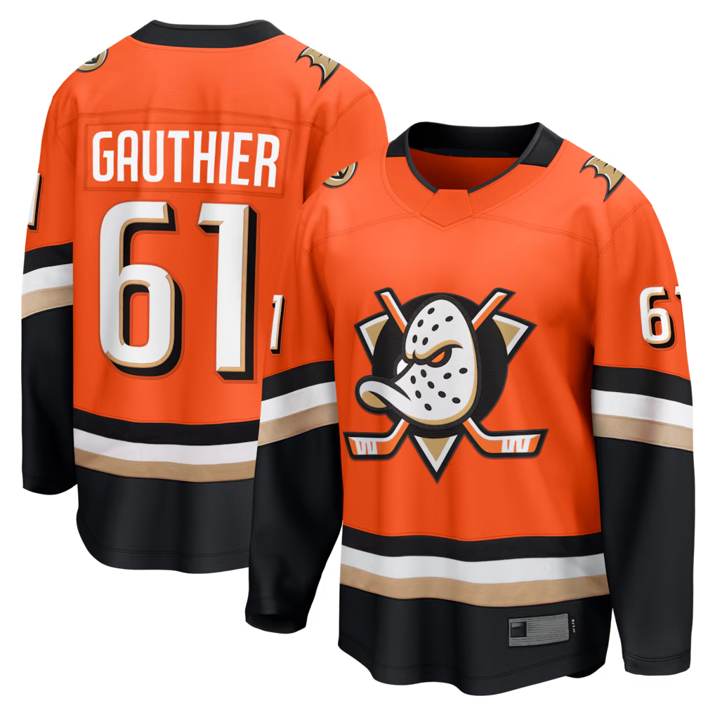 Fenge A.Ducks #61 Cutter Gauthier Orange Home Breakaway Jerseys