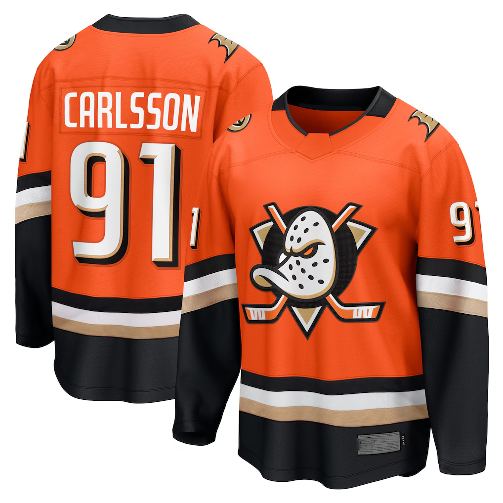 Fenge A.Ducks #91 Leo Carlsson Orange Home Breakaway Jerseys