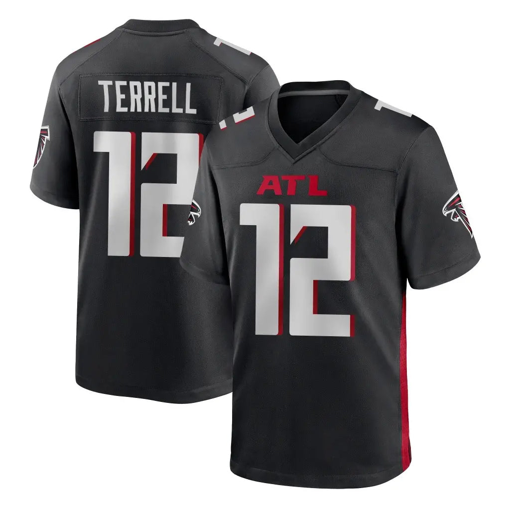 Fenge A.Falcons #12 Avieon Terrell Player Black Home Game Stitched Jerseys