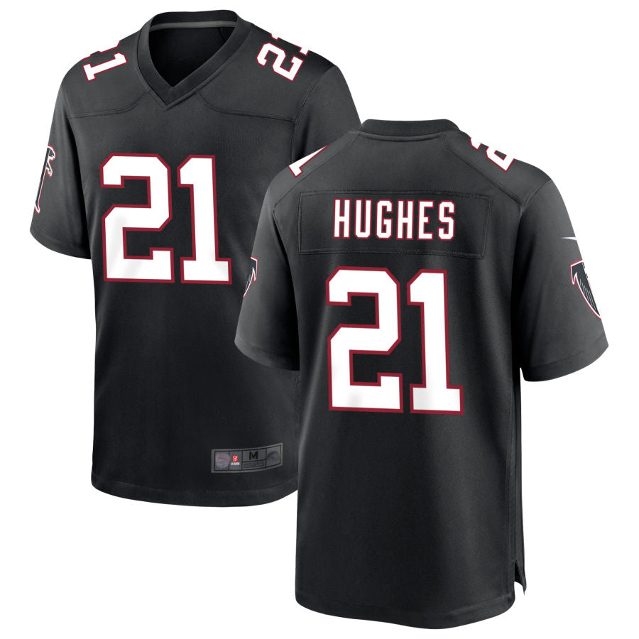 Fenge A.Falcons #21 Mike Hughes Player Black Throwback Game Stitched Jerseys