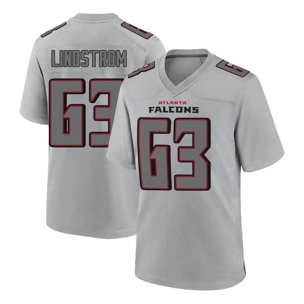 Fenge A.Falcons #63 Chris Lindstrom Branch Player Gray Fashion Home Game Stitched Jerseys