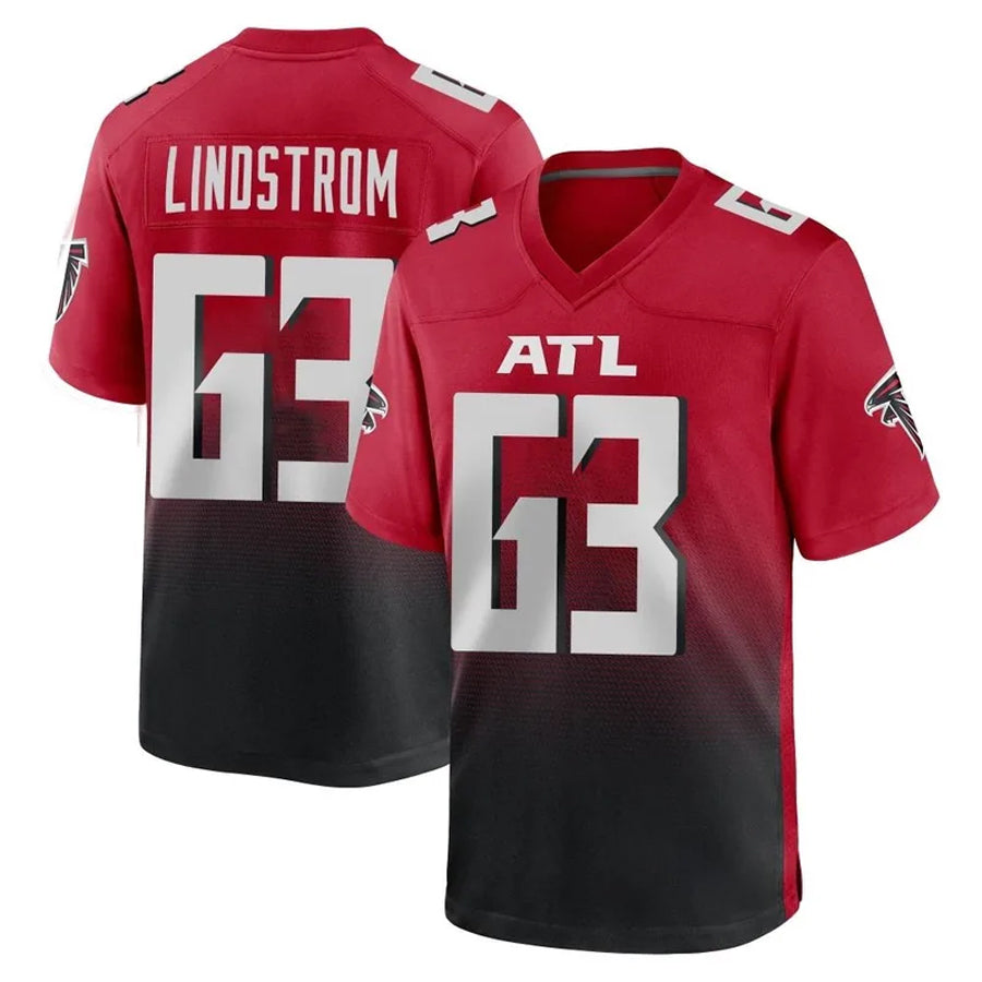 Fenge A.Falcons #63 Chris Lindstrom Player Red Home Game Stitched Jerseys