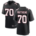 Fenge A.Falcons #70 Jake Matthews Player Black Throwback Game Stitched Jerseys