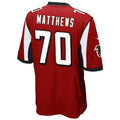 Fenge A.Falcons #70 Jake Matthews Player Red Game Stitched Jerseys