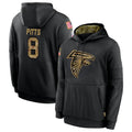 Fenge A.Falcons #8 Kyle Pitts Player Salute to Service Limited Black Hoodie Stitched Jerseys
