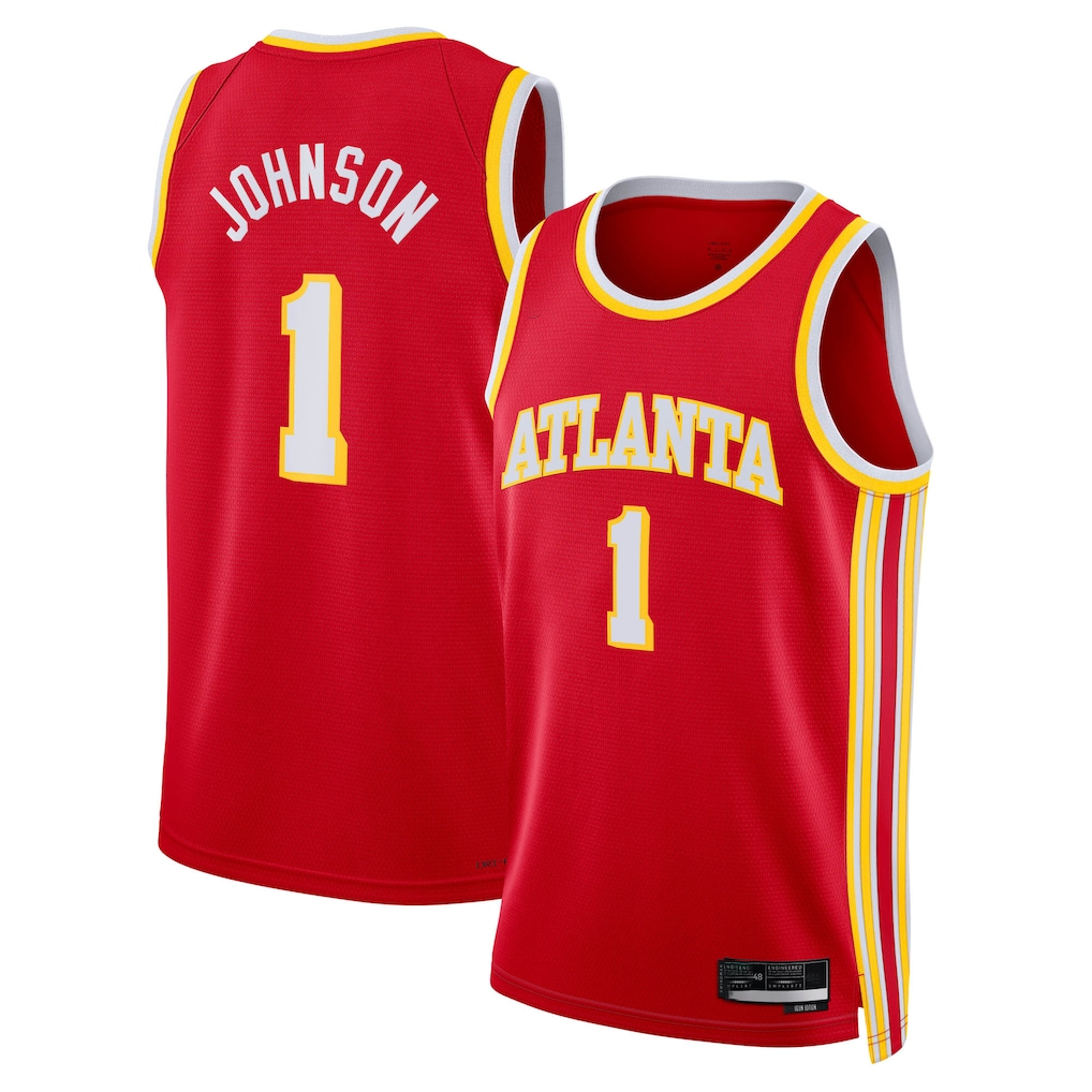 Fenge A.Hawks #1 Jalen Johnson Red Fast Break Replica Jerseys - Icon Edition